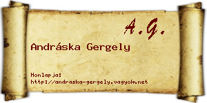 Andráska Gergely névjegykártya